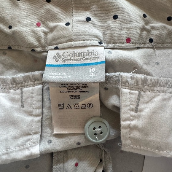 Women’s Columbia 4” inseam shorts gray with polka dots Size 10 - Picture 4 of 5